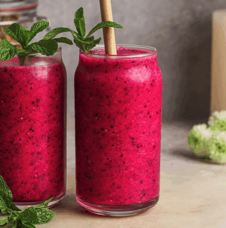 Dragon Fruit, Hibiscus, Banana, and Coconut Smoothie