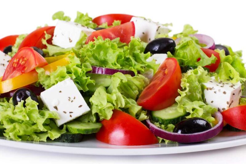 Fresh vegetables and a healthy Greek salad online